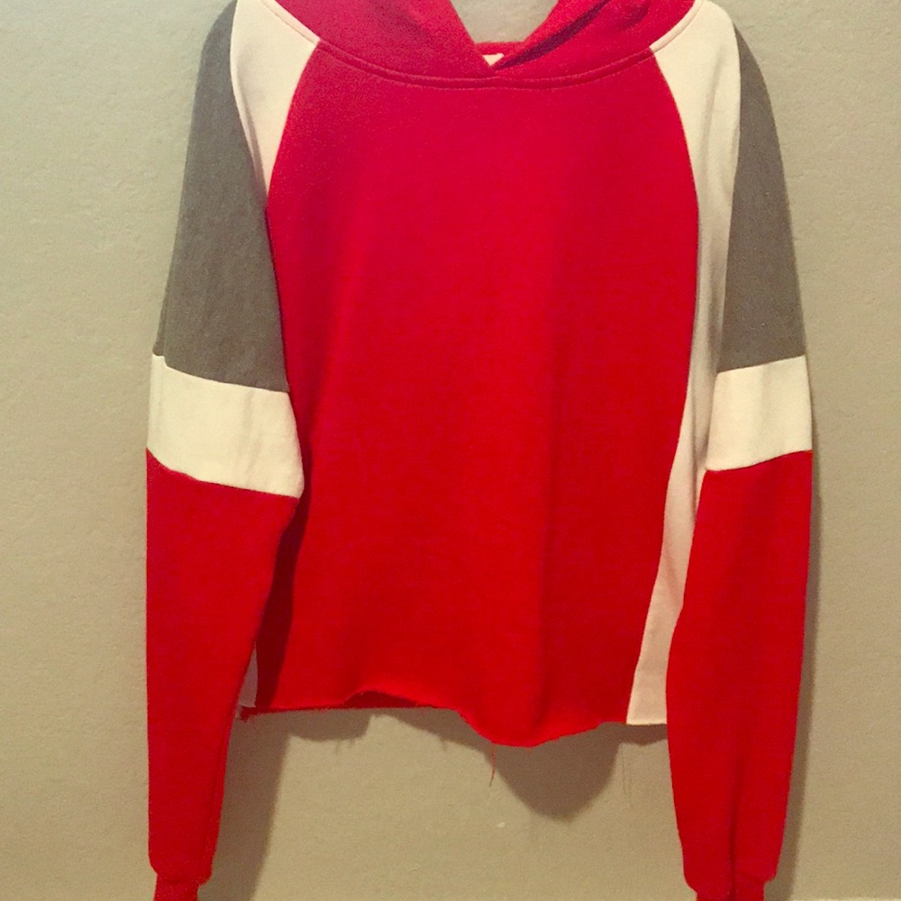 Color block cropped hoodie